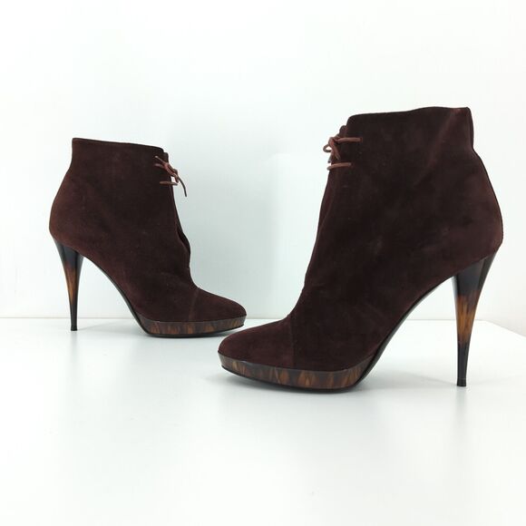 Burberry Women 36 US 6 Prorsum Tanfield 110 Ankle Boots Booties Brown Suede - Picture 6 of 14